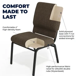 Flash Furniture Advantage Church Chair, Jute/Black