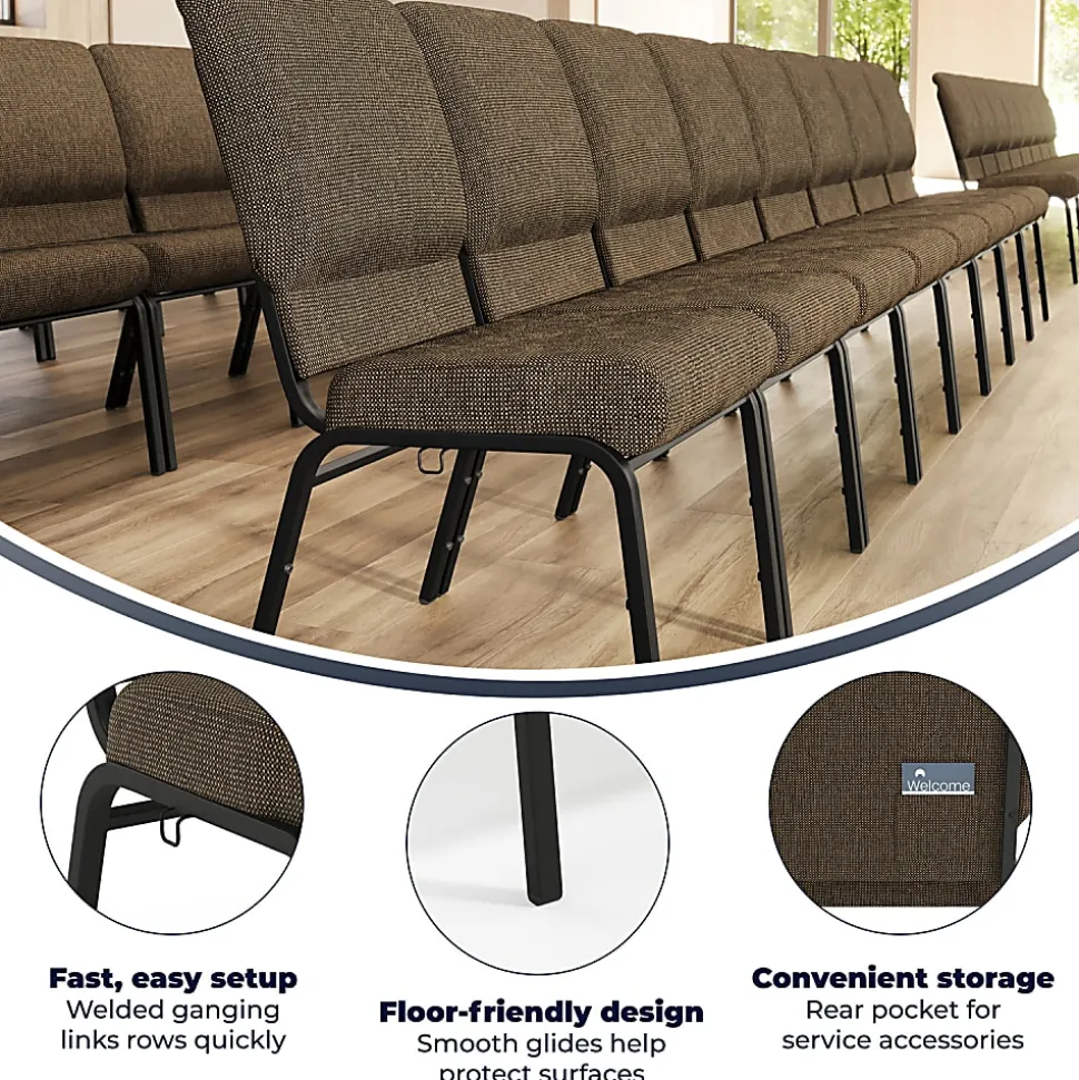 Flash Furniture Advantage Church Chair, Jute/Black