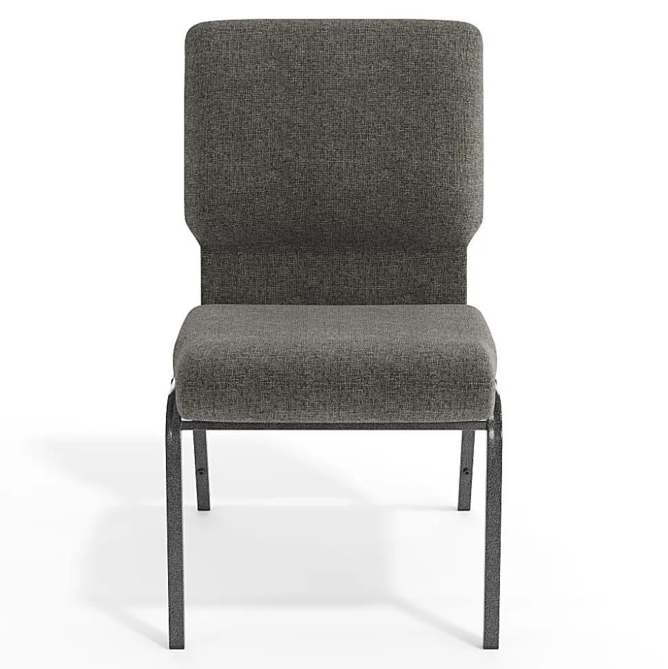 Flash Furniture Advantage Church Chair, Charcoal Gray/Silver Vein, PCHT111