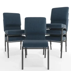 Flash Furniture Advantage Church Chair, Navy/Silver Vein