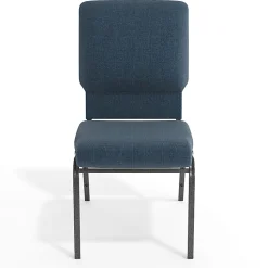 Flash Furniture Advantage Church Chair, Navy/Silver Vein