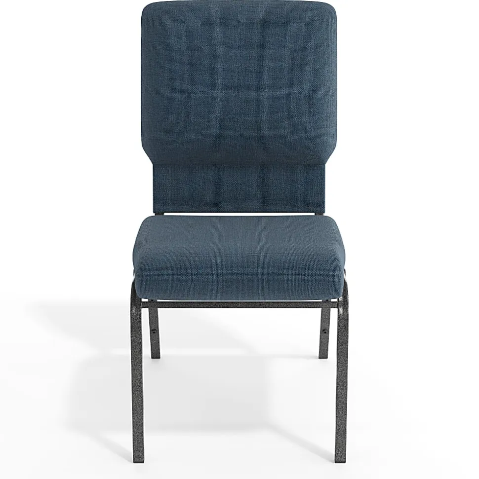 Flash Furniture Advantage Church Chair, Navy/Silver Vein