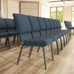 Flash Furniture Advantage Church Chair, Navy/Silver Vein