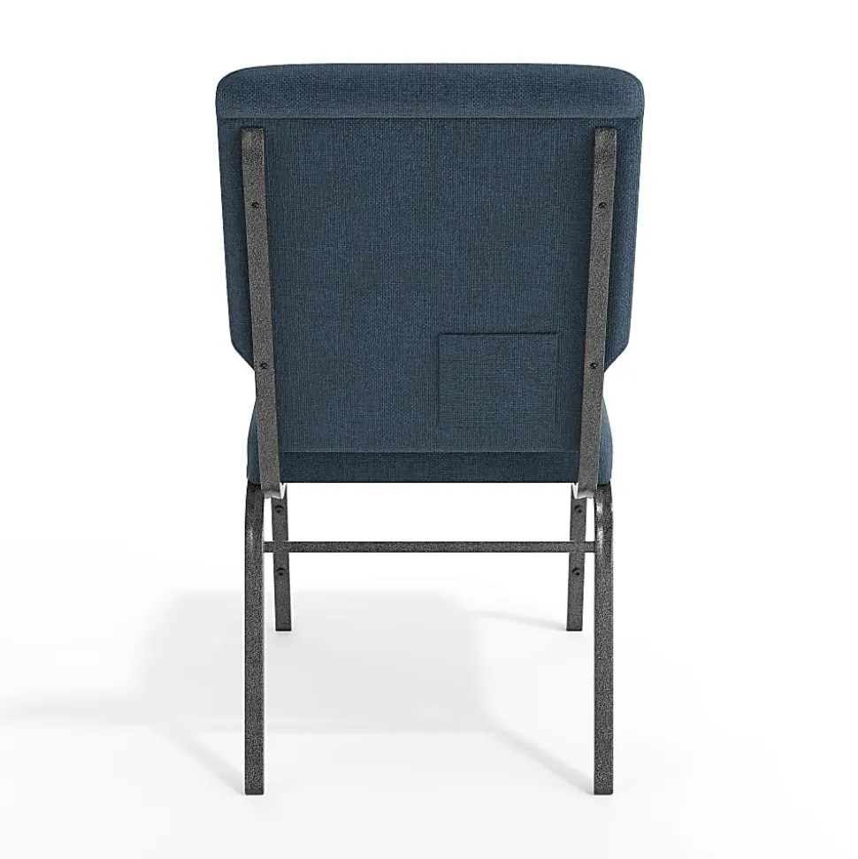 Flash Furniture Advantage Church Chair, Navy/Silver Vein