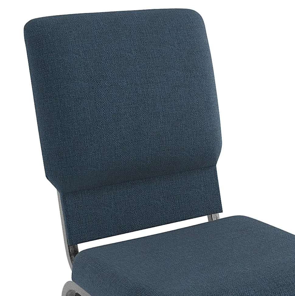 Flash Furniture Advantage Church Chair, Navy/Silver Vein