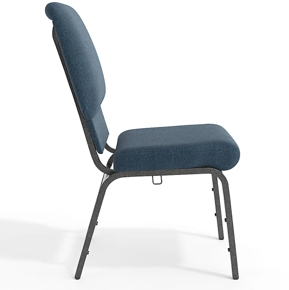 Flash Furniture Advantage Church Chair, Navy/Silver Vein