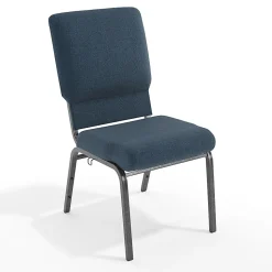 Flash Furniture Advantage Church Chair, Navy/Silver Vein