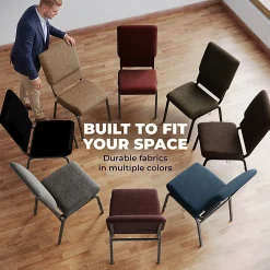 Flash Furniture Advantage Church Chair, Navy/Silver Vein