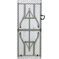 Flash Furniture Bi-Fold Plastic Folding Table, 29”H x 30”W x 72”D, Granite White