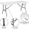 Flash Furniture Bi-Fold Plastic Banquet And Event Table, 29"H x 30"W x 72"D, Granite White