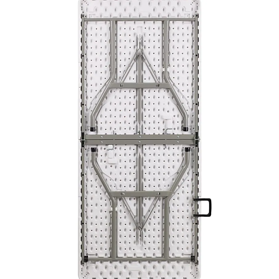 Flash Furniture Bi-Fold Plastic Banquet And Event Table, 29"H x 30"W x 72"D, Granite White