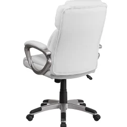Flash Furniture Carolyn LeatherSoft™ Faux Leather Mid-Back Executive Office Chair, White