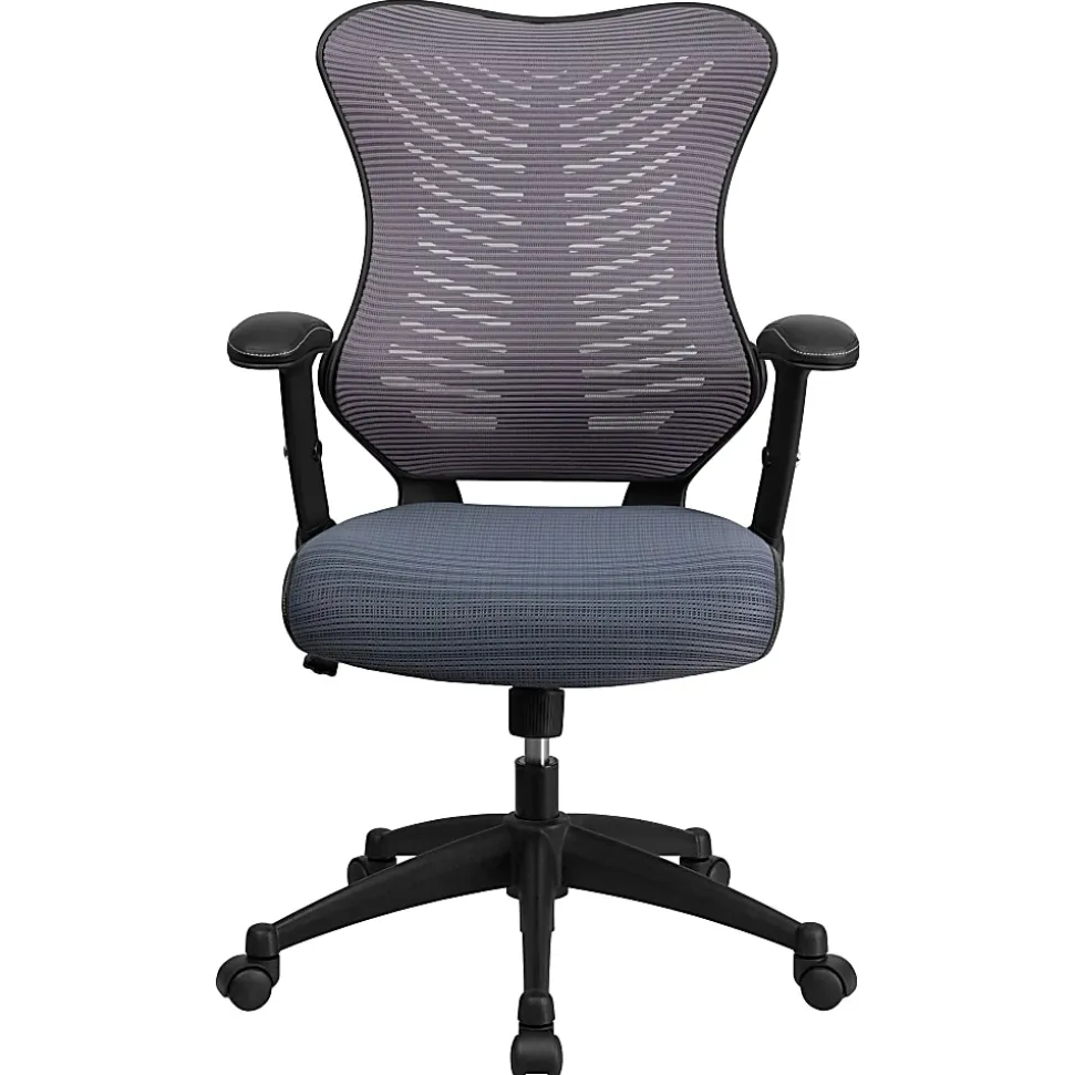 Flash Furniture Designer Ergonomic Mesh High-Back Swivel Chair, Gray/Black