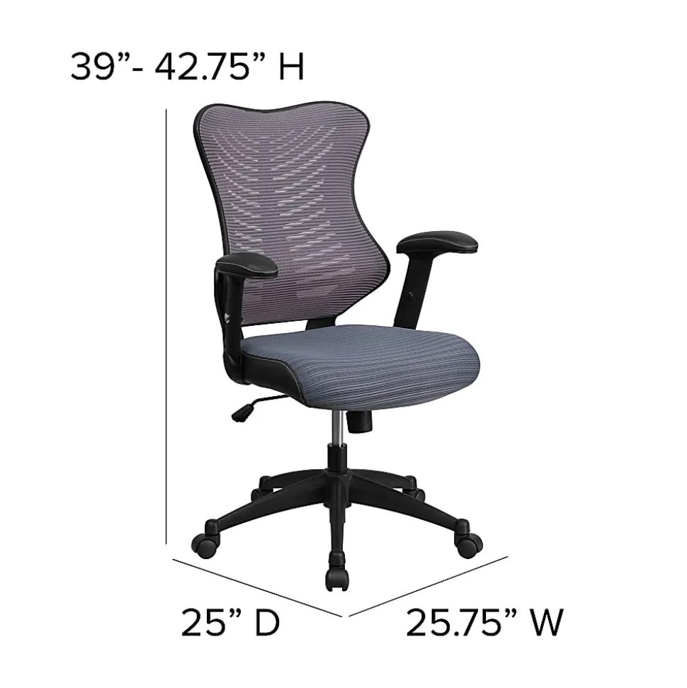Flash Furniture Designer Ergonomic Mesh High-Back Swivel Chair, Gray/Black
