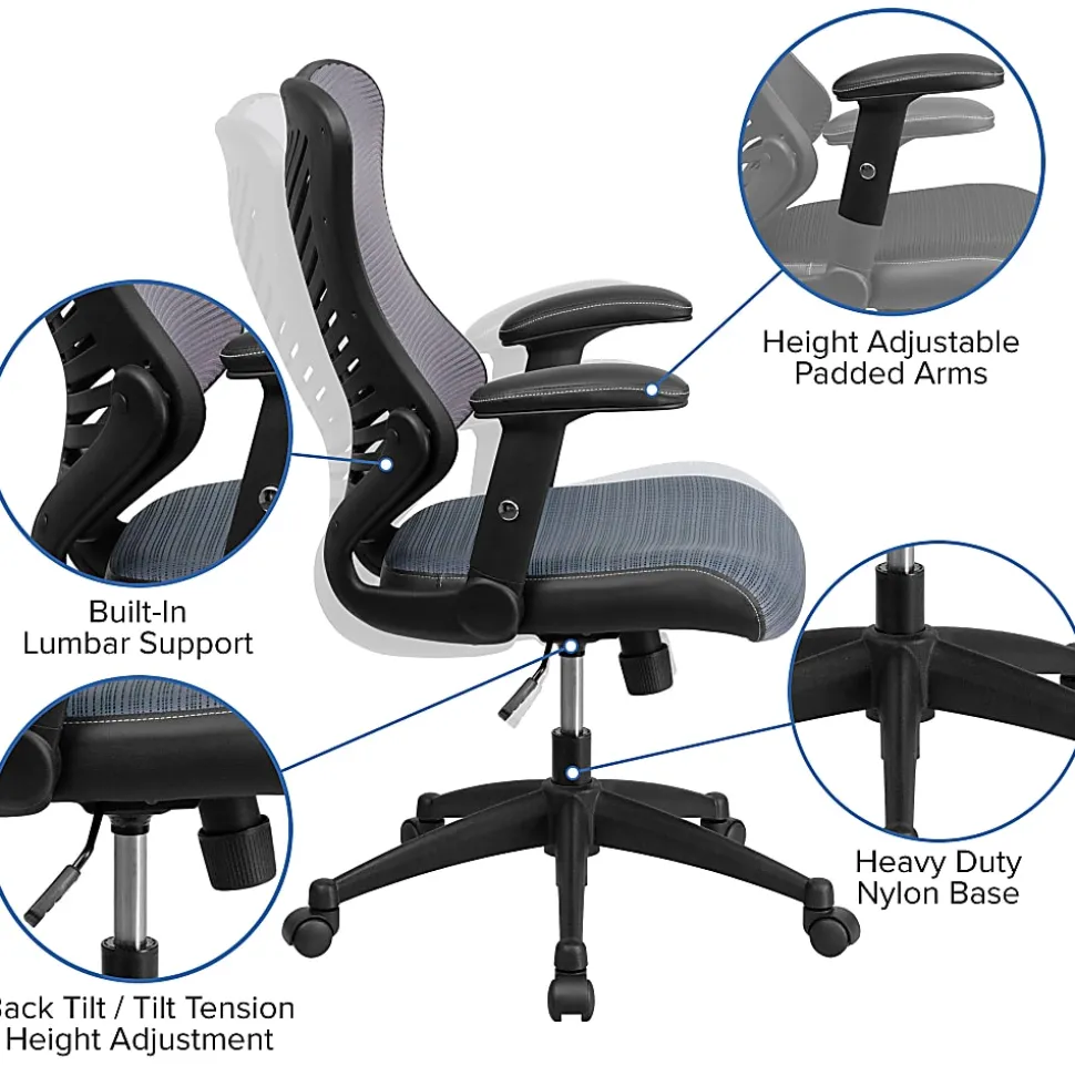 Flash Furniture Designer Ergonomic Mesh High-Back Swivel Chair, Gray/Black