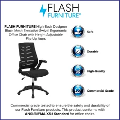Flash Furniture Designer Ergonomic Mesh High-Back Swivel Chair, Black