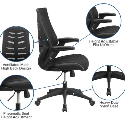 Flash Furniture Designer Ergonomic Mesh High-Back Swivel Chair, Black