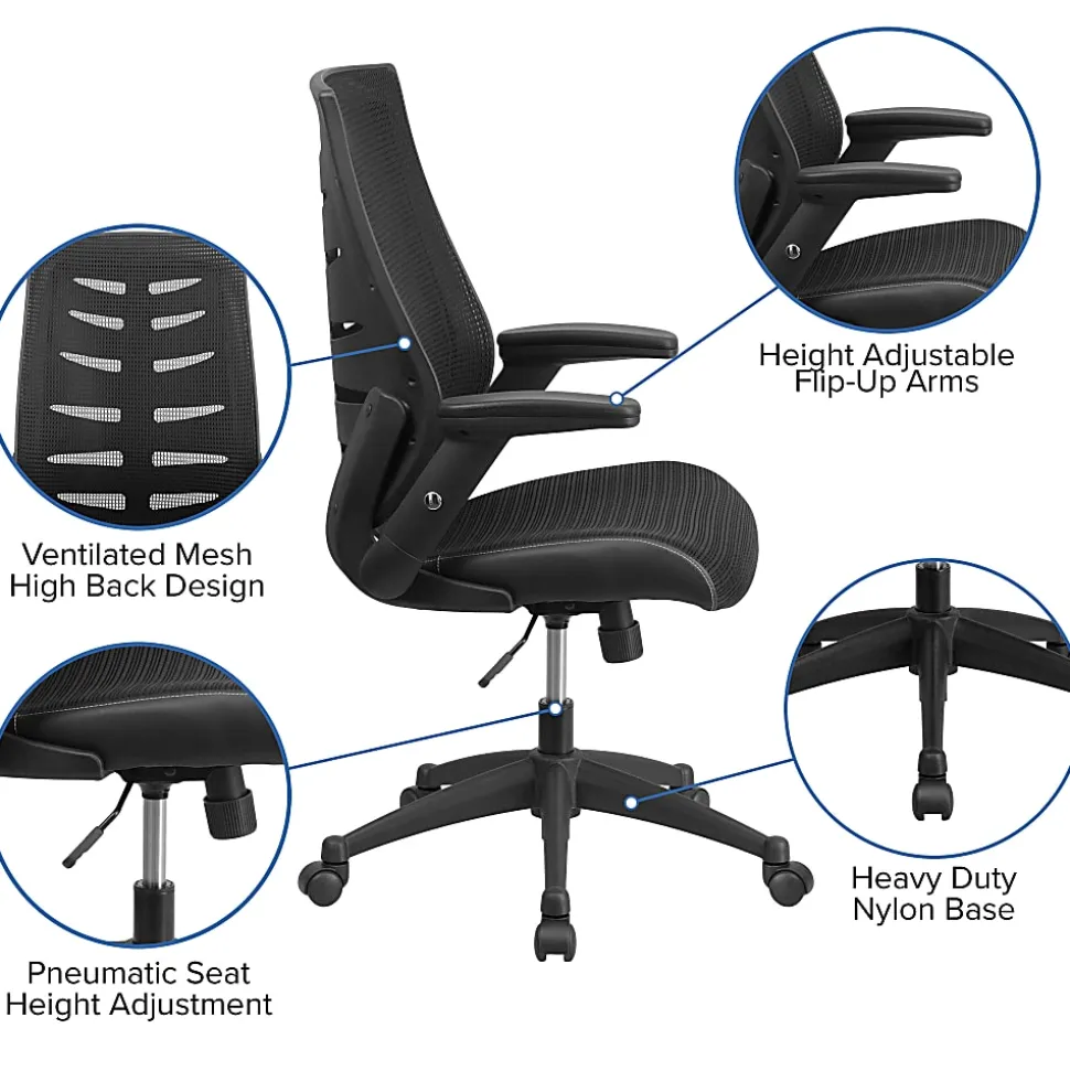 Flash Furniture Designer Ergonomic Mesh High-Back Swivel Chair, Black