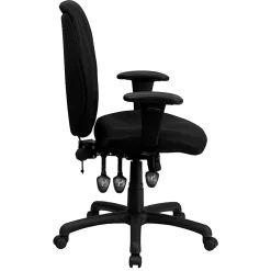 Flash Furniture Ergonomic Fabric High-Back Multifunctional Swivel Chair, Black