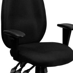 Flash Furniture Ergonomic Fabric High-Back Multifunctional Swivel Chair, Black