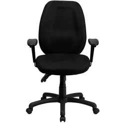 Flash Furniture Ergonomic Fabric High-Back Multifunctional Swivel Chair, Black