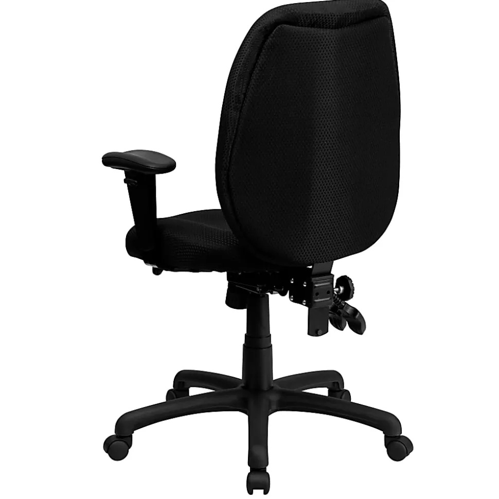 Flash Furniture Ergonomic Fabric High-Back Multifunctional Swivel Chair, Black