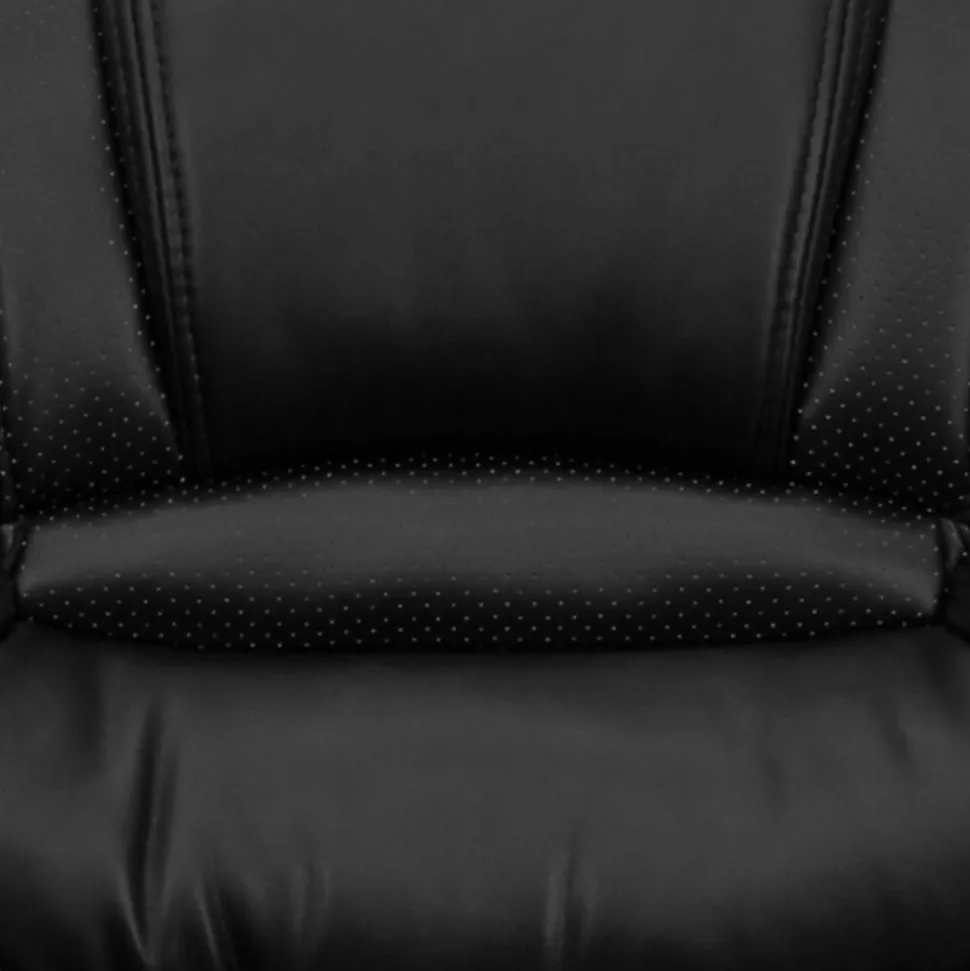 Flash Furniture Ergonomic LeatherSoft™ Faux Leather High-Back Chair, Black/Titanium