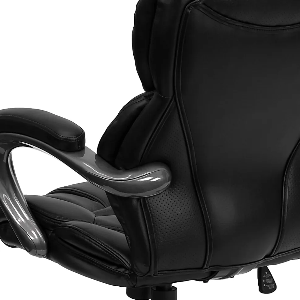 Flash Furniture Ergonomic LeatherSoft™ Faux Leather High-Back Chair, Black/Titanium