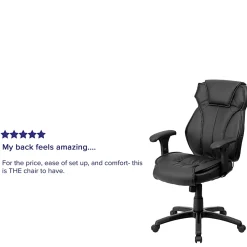 Flash Furniture Ergonomic LeatherSoft™ Faux Leather High-Back Swivel Chair, Black