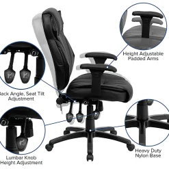 Flash Furniture Ergonomic LeatherSoft™ Faux Leather High-Back Swivel Chair, Black