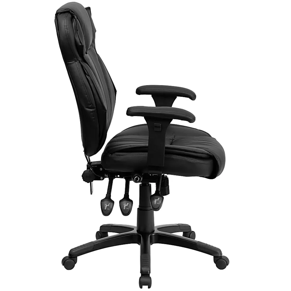 Flash Furniture Ergonomic LeatherSoft™ Faux Leather High-Back Swivel Chair, Black