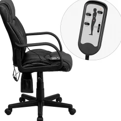 Flash Furniture Ergonomic LeatherSoft™ Faux Leather High-Back Massaging Chair, Black