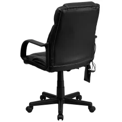 Flash Furniture Ergonomic LeatherSoft™ Faux Leather High-Back Massaging Chair, Black
