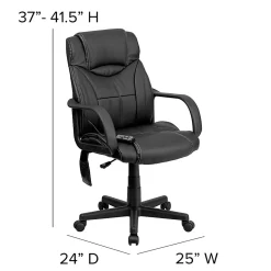 Flash Furniture Ergonomic LeatherSoft™ Faux Leather High-Back Massaging Chair, Black