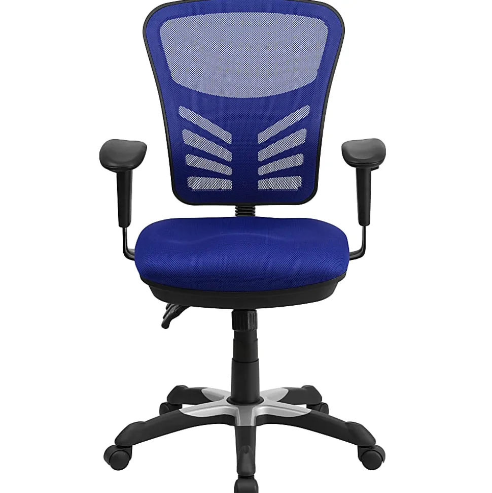 Flash Furniture Ergonomic Mesh Mid-Back Swivel Task Chair, Blue/Black