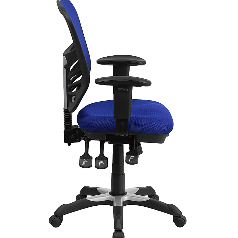 Flash Furniture Ergonomic Mesh Mid-Back Swivel Task Chair, Blue/Black