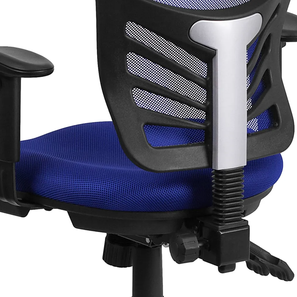Flash Furniture Ergonomic Mesh Mid-Back Swivel Task Chair, Blue/Black