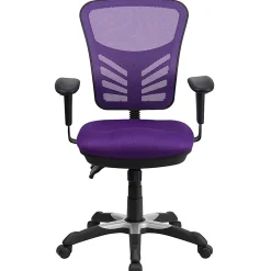 Flash Furniture Ergonomic Mesh Mid-Back Swivel Task Chair, Purple/Black
