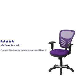 Flash Furniture Ergonomic Mesh Mid-Back Swivel Task Chair, Purple/Black