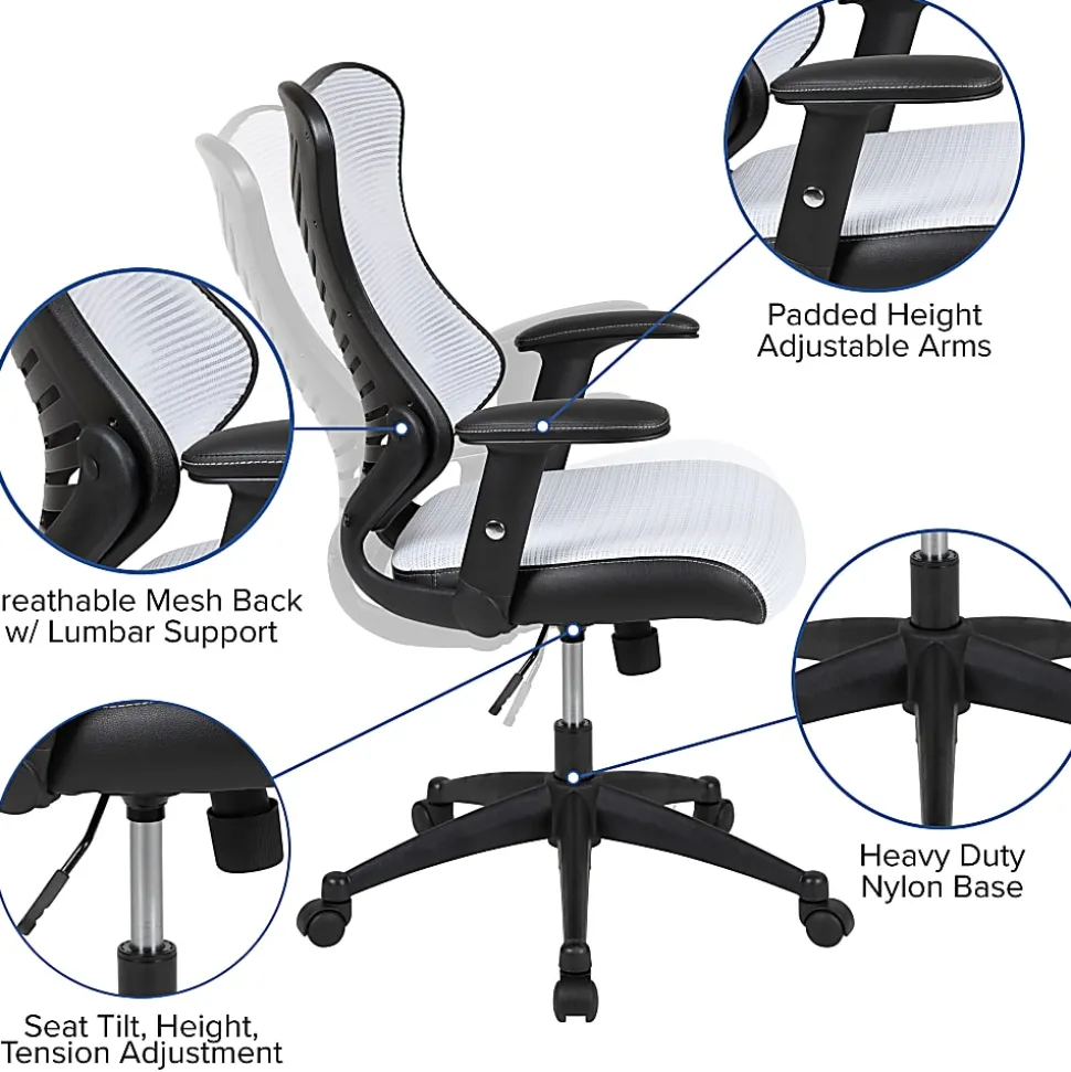 Flash Furniture Ergonomic Mesh High-Back Executive Office Chair, White
