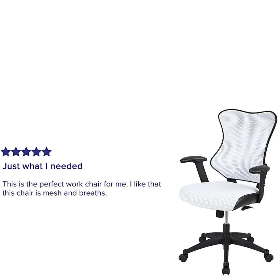 Flash Furniture Ergonomic Mesh High-Back Executive Office Chair, White
