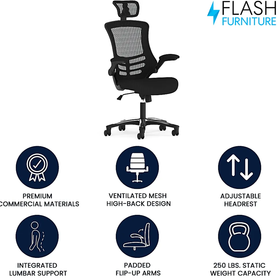 Flash Furniture Ergonomic Mesh High-Back Executive Office Chair, Black, BLX5H