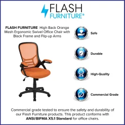 Flash Furniture Ergonomic Mesh High-Back Office Chair, Orange