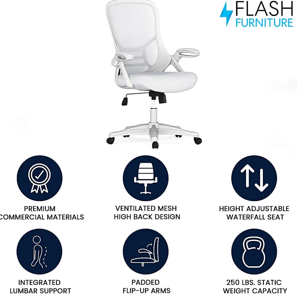 Flash Furniture Ergonomic Mesh High-Back Office Chair, White
