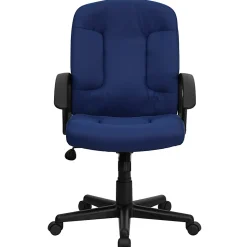 Flash Furniture Fabric Mid-Back Swivel Chair, Navy/Black