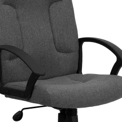 Flash Furniture Fabric Mid-Back Swivel Chair, Gray/Black