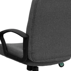 Flash Furniture Fabric Mid-Back Swivel Chair, Gray/Black