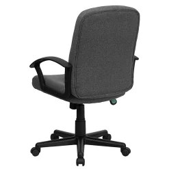 Flash Furniture Fabric Mid-Back Swivel Chair, Gray/Black