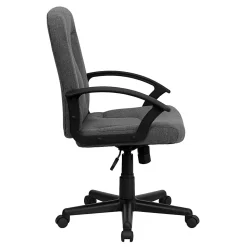 Flash Furniture Fabric Mid-Back Swivel Chair, Gray/Black