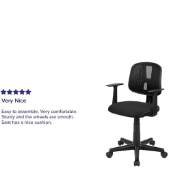 Flash Furniture Flash Fundamentals Mesh Low/Mid-Back Task Chair, Black